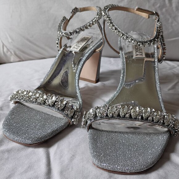 Badgley Mischka Jeweled Tanisha Sandals Heels Size US 8.5 Women's - Picture 4 of 10